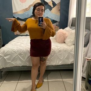 Bell Sleeve Mustard Yellow Top - Size L